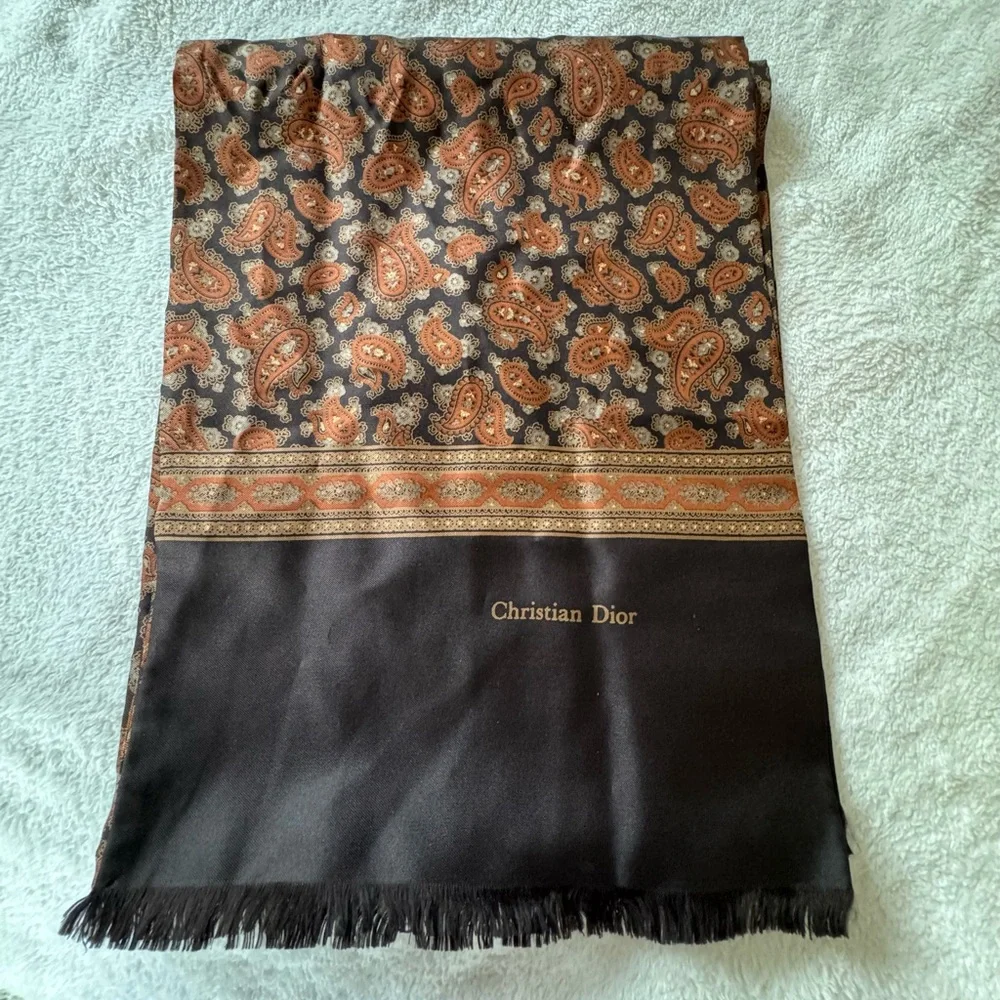 Christian Dior Silk Paisley Scarf